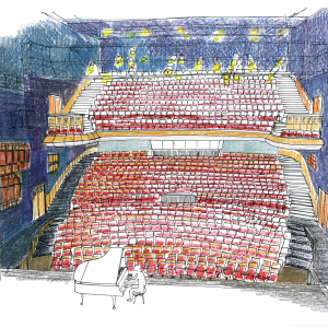 Zaantheater, schets grote zaal. Beeld: Carree Architecten